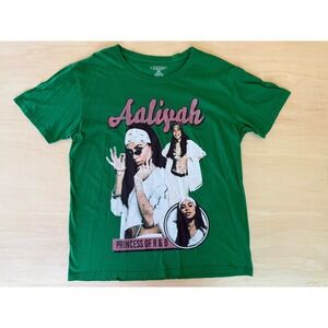 Aaliyah Princess of R&B Graphic Tee Green Unisex Y2K T-Shirt Size - Medium